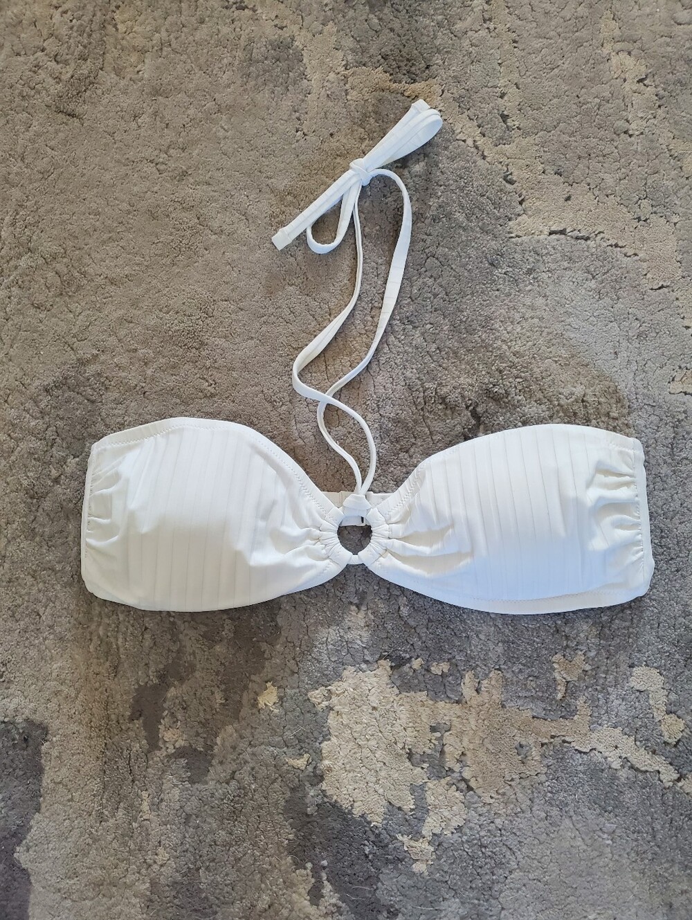 Aerie White Bandeau Halter Bikini Top